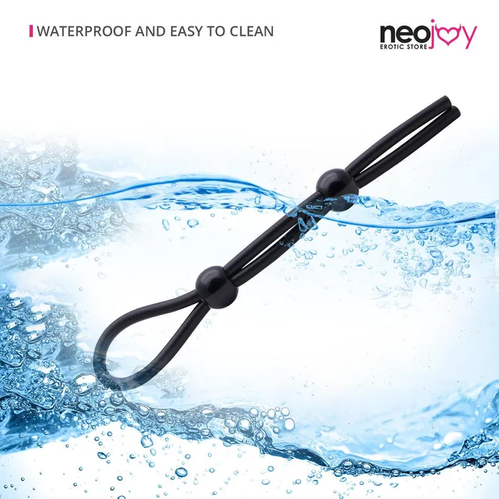 Anal Neojoy Neojoy Silicone Double Strap ClearBlack Silicone 20cm Black