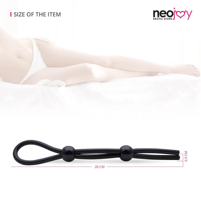 Anal Neojoy Neojoy Silicone Double Strap ClearBlack Silicone 20cm Black