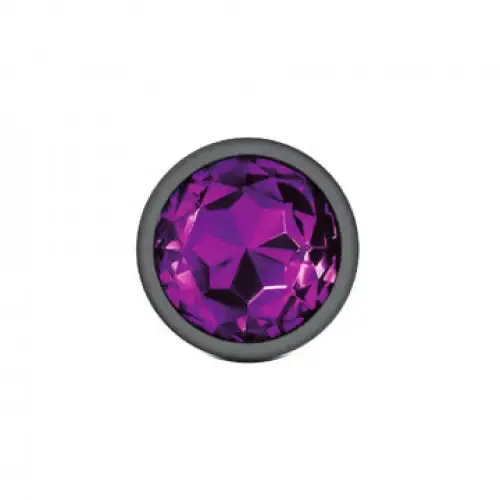 Anal Viben Cheeky Charms Round Purple Large Gunmetal Butt Plug