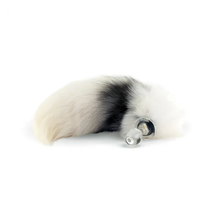 Arctic Marble Real Fur Tail Plug CrystalDelights Anal