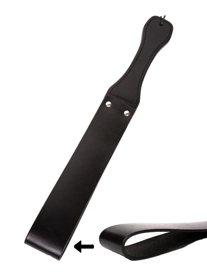 Black Folded Leather Paddle HonourSkintwocom Restraints