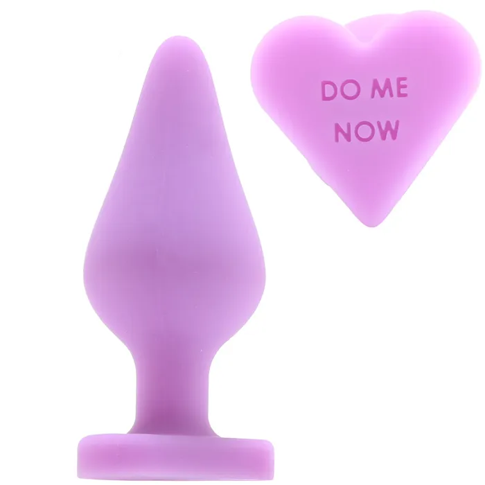 Blush Anal Candy Hearts Do Me Now Small Butt Plug in Purple