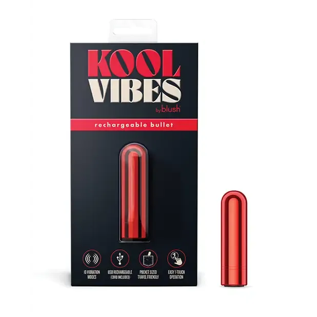 Blush Female Sex Toys Kool Vibes Rechargeable Mini Bullet Cherry