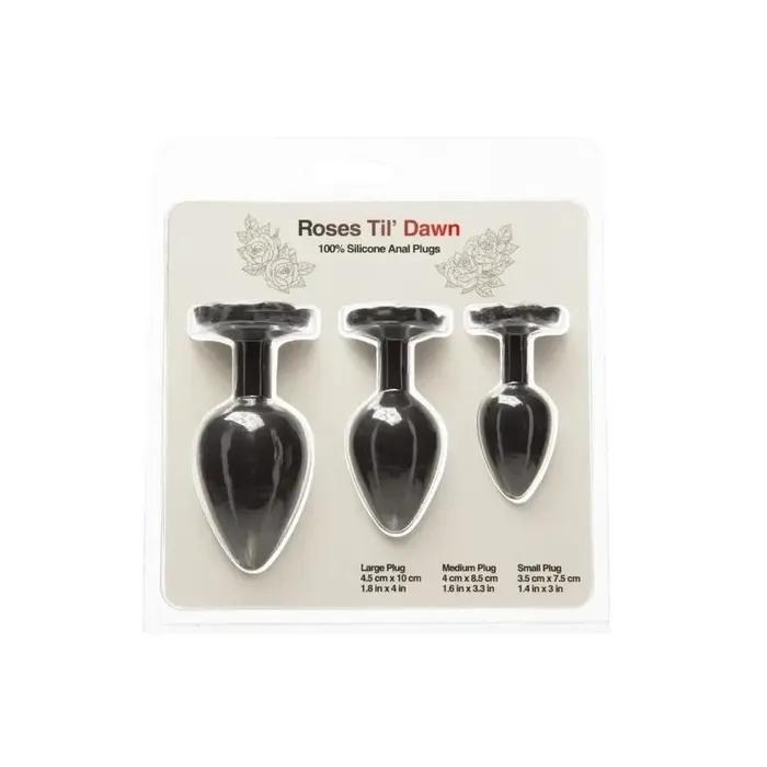 BMS Enterprises Male Sex Toys Roses Til Dawn Silicone Anal Plug Kit