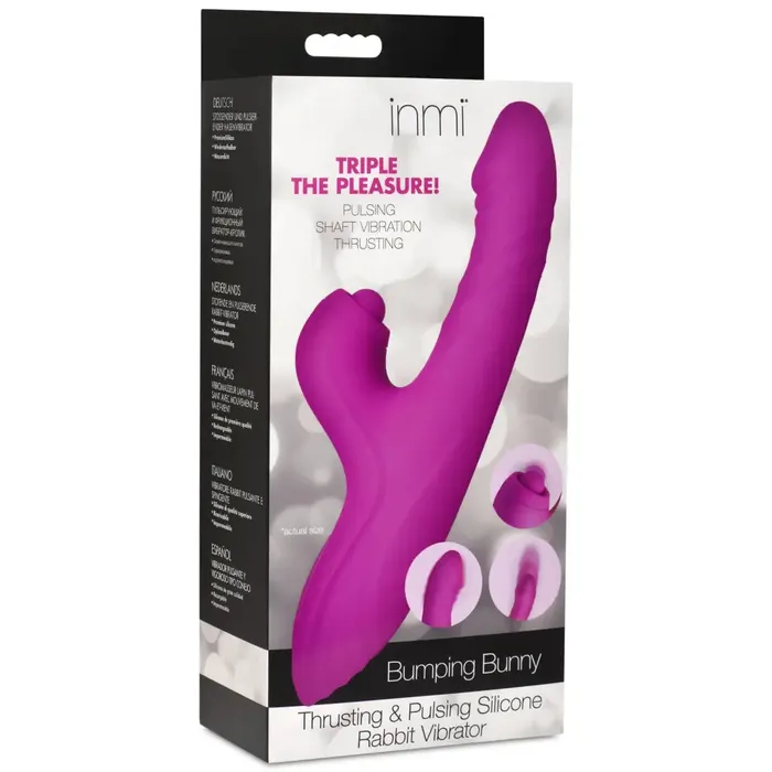 Bumping Bunny Thrusting Pulsing Silicone Rabbit Vibrator XR Brands Female Sex Toys