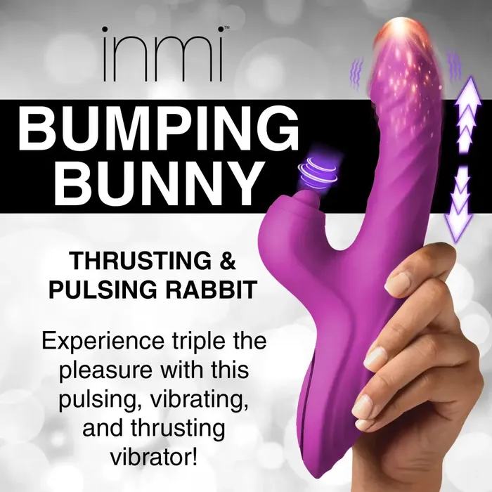 Bumping Bunny Thrusting Pulsing Silicone Rabbit Vibrator XR Brands Female Sex Toys