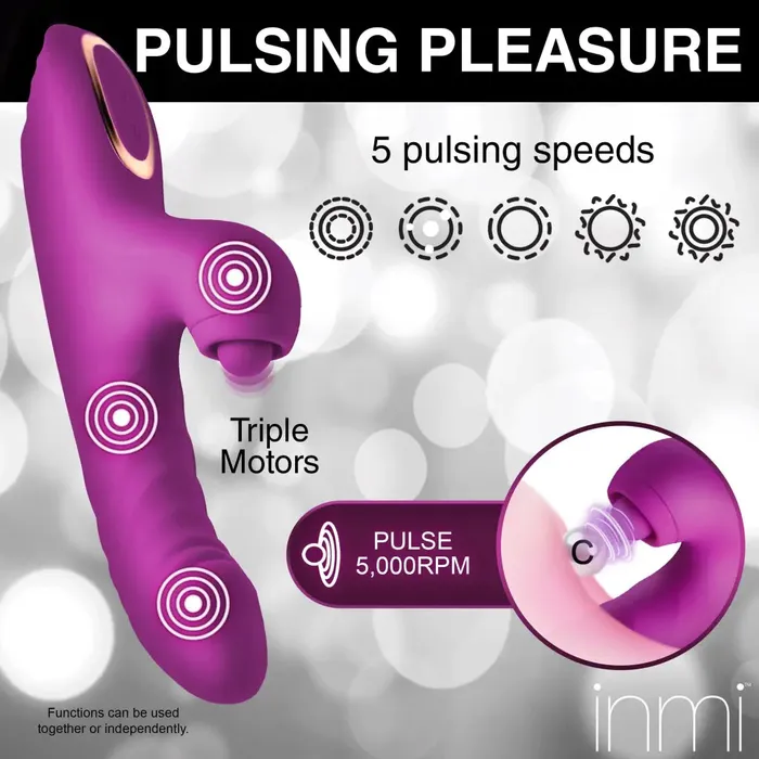 Bumping Bunny Thrusting Pulsing Silicone Rabbit Vibrator XR Brands Female Sex Toys