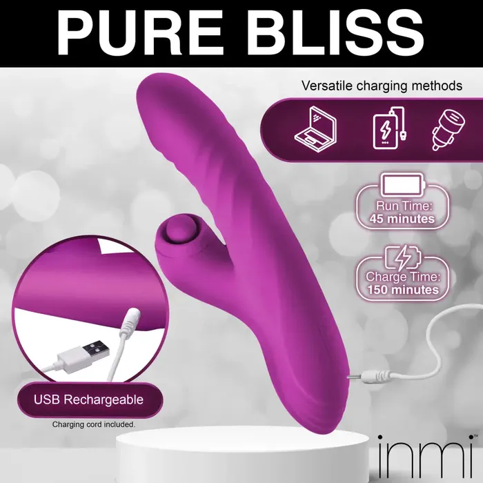 Bumping Bunny Thrusting Pulsing Silicone Rabbit Vibrator XR Brands Female Sex Toys
