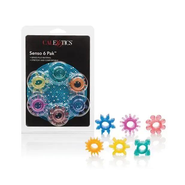 CalExotics Enhancers Senso 6 Pack Rings Assorted Colors