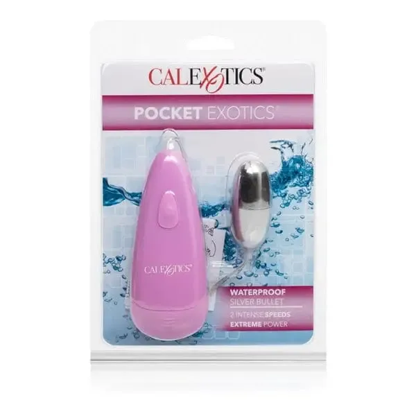 CalExotics Female Sex Toys Pocket Exotics Silver Bullet Water Proof CalExotics Female Sex Toys Pocket Exotics Silver Bullet Water Proof