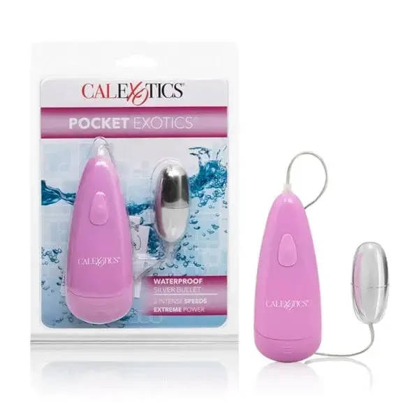 CalExotics Female Sex Toys Pocket Exotics Silver Bullet Water Proof CalExotics Female Sex Toys Pocket Exotics Silver Bullet Water Proof