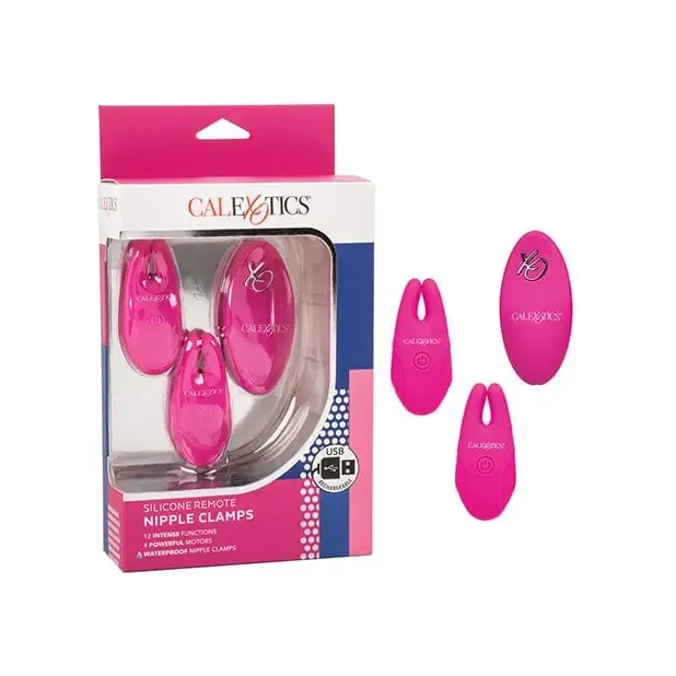 CalExotics Silicone Nipple Clamps Wremote Female Sex Toys CalExotics Silicone Nipple Clamps Wremote Female Sex Toys