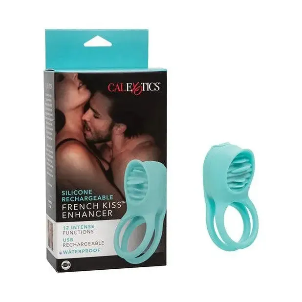 Couples Enhancers Silicone Rechargeable French Kiss Enhancer Teal CalExotics Vibrators Couples Enhancers Silicone Rechargeable French Kiss Enhancer Teal CalExotics Vibrators