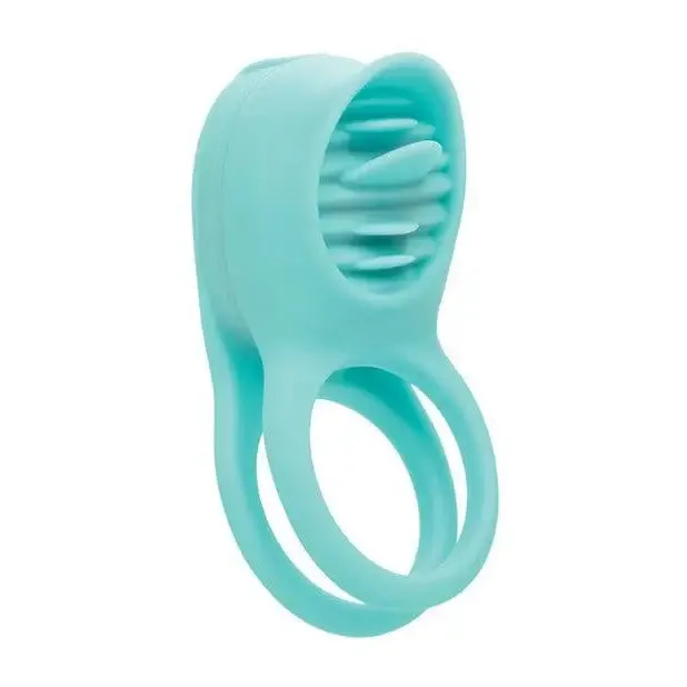 Couples Enhancers Silicone Rechargeable French Kiss Enhancer Teal CalExotics Vibrators