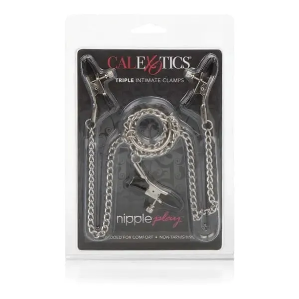 Couples Nipple Play Triple Intimate Clamps CalExotics Couples Nipple Play Triple Intimate Clamps CalExotics