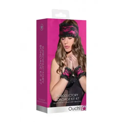 Couples SHOTS AMERICA Ouch 2Piece Introductory Bondage Kit 7 Pink