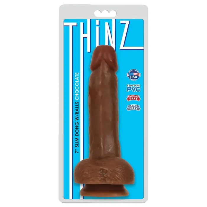 Curve Toys Dildos Thinz 7 Inch Slim Dildo With Balls Curve Toys Dildos Thinz 7 Inch Slim Dildo With Balls