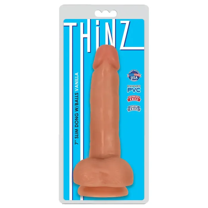 Curve Toys Dildos Thinz 7 Inch Slim Dildo With Balls Curve Toys Dildos Thinz 7 Inch Slim Dildo With Balls