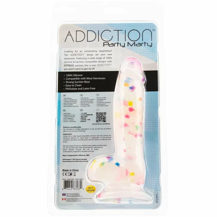 Dildos Addiction Addiction Party Marty Silicone Confetti Dong