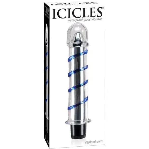 Dildos Icicles Icicles No 20 Hand Blown Glass Vibrator Waterproof Clear Wblue Swirls Dildos Icicles Icicles No 20 Hand Blown Glass Vibrator Waterproof Clear Wblue Swirls