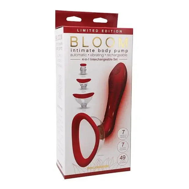 Doc Johnson Female Sex Toys Bloom Intimate Body Automatic Vibrating Rechargeable Pump Limited Edition Red Doc Johnson Female Sex Toys Bloom Intimate Body Automatic Vibrating Rechargeable Pump Limited Edition Red