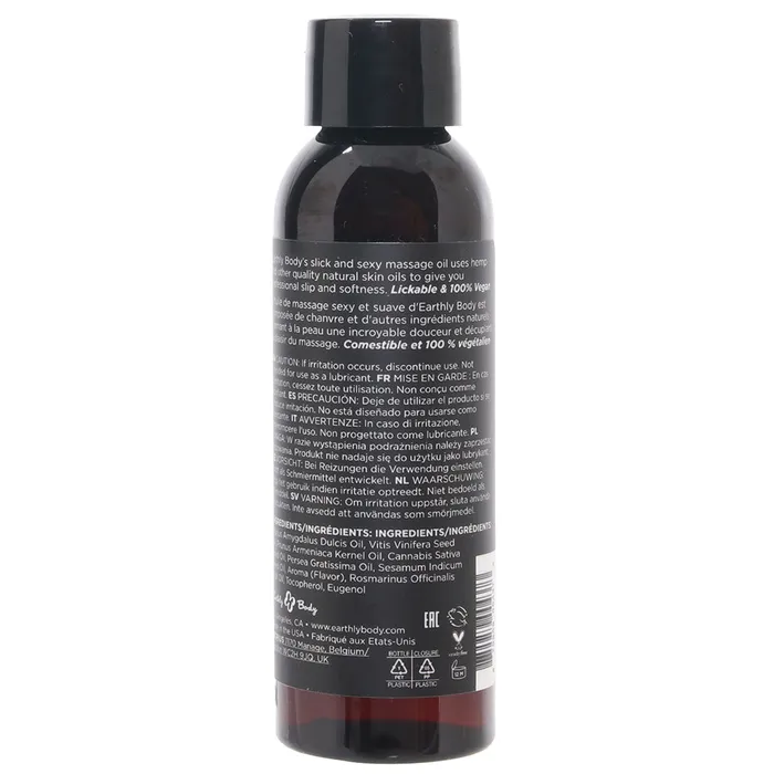 Earthly Body Edible Massage Oil 2oz60ml in Succulent Strawberry Couples