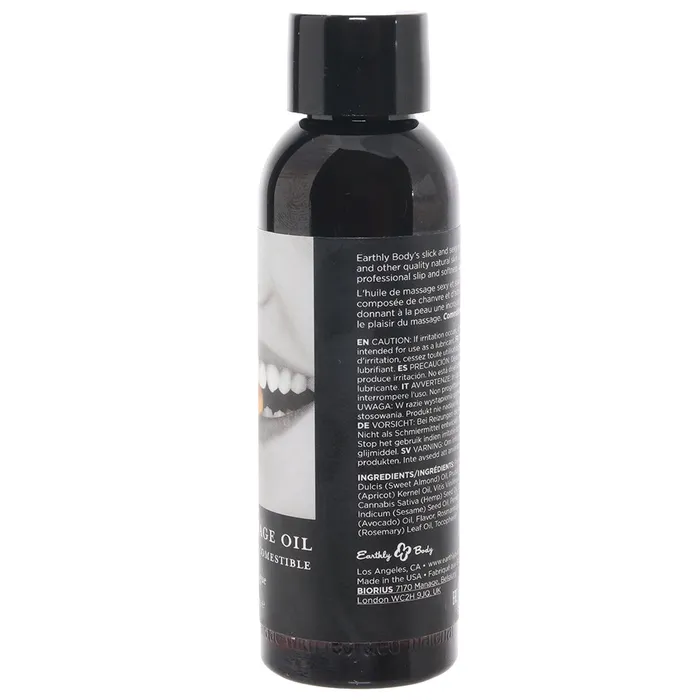 Earthly Body Edible Massage Oil 2oz60ml in Succulent Strawberry Couples