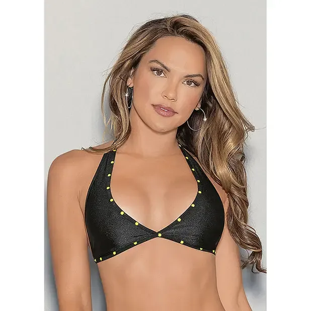 Escante Anal Glow Stones Black Light Dancewear Tri Bra Black Os