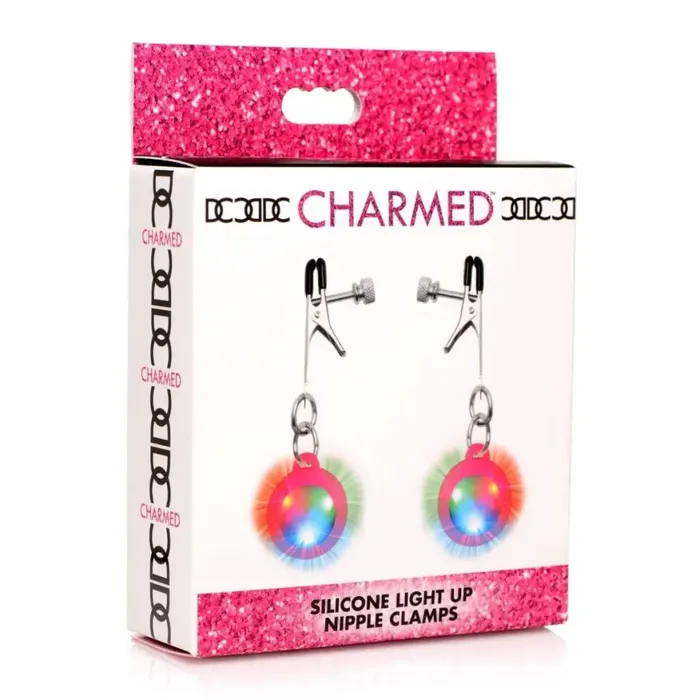 Female Sex Toys Charmed Silicone Light Up Nipple Clamps Charmed