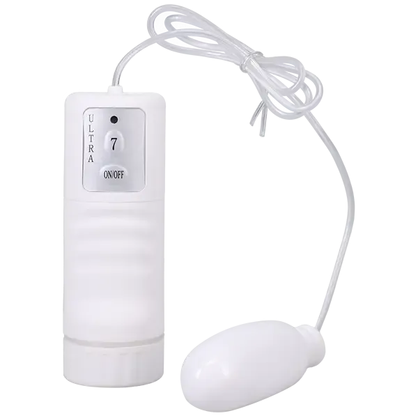 Female Sex Toys Doc Johnson White Nights Bullet Vibrator with Wired Remote