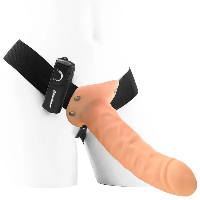 Female Sex Toys Pipedream Fetish Fantasy 8 Inch Hollow Vibrating StrapOn