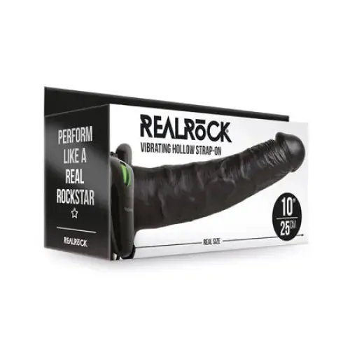 Female Sex Toys SHOTS AMERICA RealRock Realistic 10 in Vibrating Hollow StrapOn Black Female Sex Toys SHOTS AMERICA RealRock Realistic 10 in Vibrating Hollow StrapOn Black