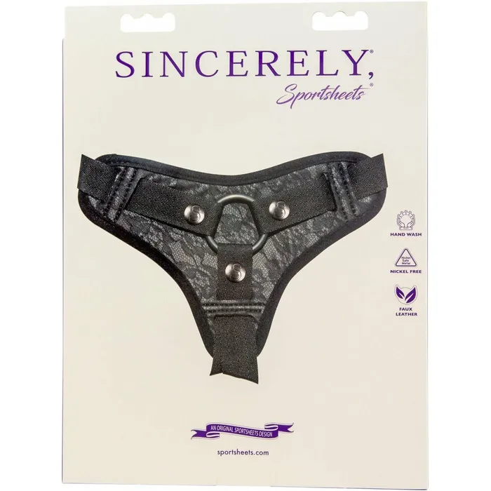Female Sex Toys Sportsheets Sportsheets Sincerely Lace StrapOn Black