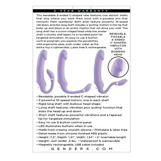 Gender X Orgasmic Orchid Poseable Vibrator Purple Gender X Vibrators Gender X Orgasmic Orchid Poseable Vibrator Purple Gender X Vibrators