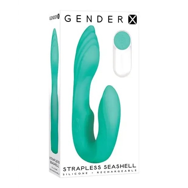 Gender X Vibrators Gender X Teal Strapless Seashell Dual Vibe