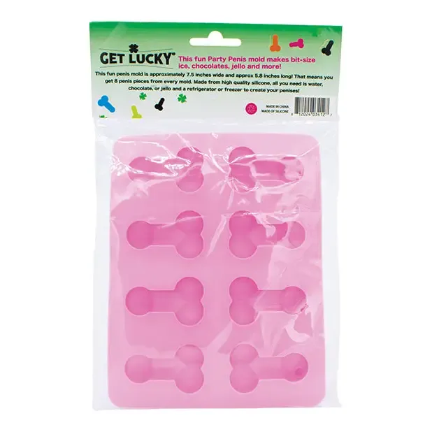Get Lucky Penis Party Chocolate Ice Tray Pink Thank Me Now INC Vibrators