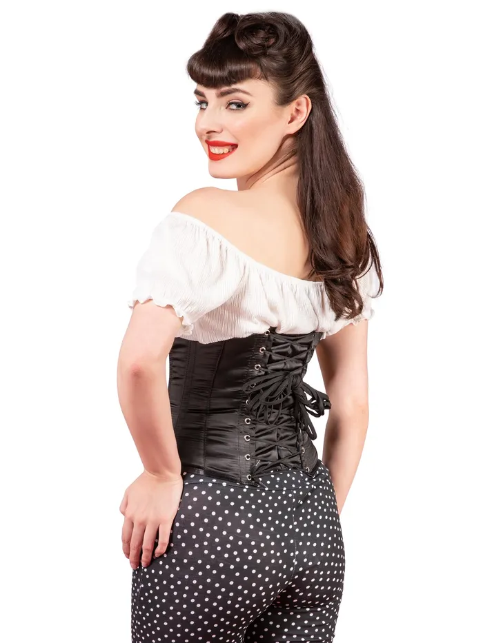 HonourSkintwocom Anal Classic Black Satin Underbust Corset HonourSkintwocom Anal Classic Black Satin Underbust Corset