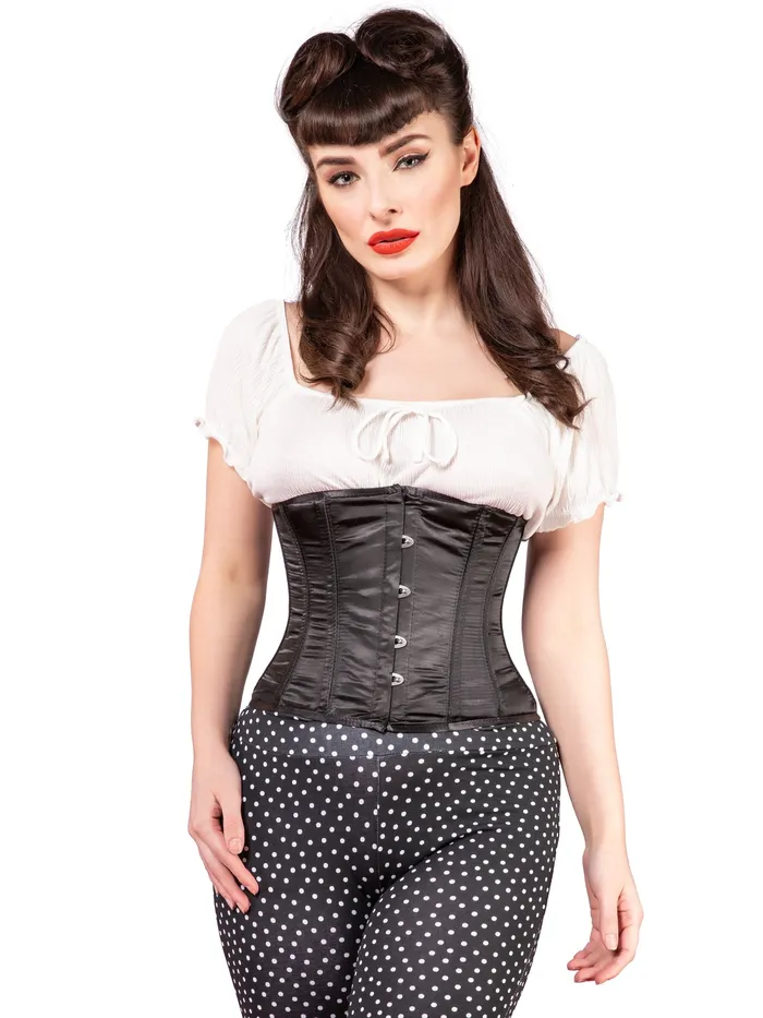 HonourSkintwocom Anal Classic Black Satin Underbust Corset HonourSkintwocom Anal Classic Black Satin Underbust Corset