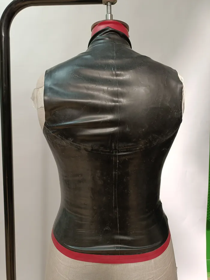 HonourSkintwocom Male Sex Toys Clearance Zip Latex Top With Red Trim Size M