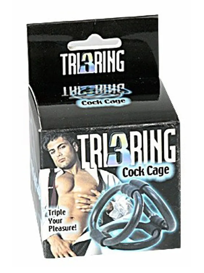 HonourSkintwocom Tri 3 Ring Cock Cage Male Sex Toys HonourSkintwocom Tri 3 Ring Cock Cage Male Sex Toys