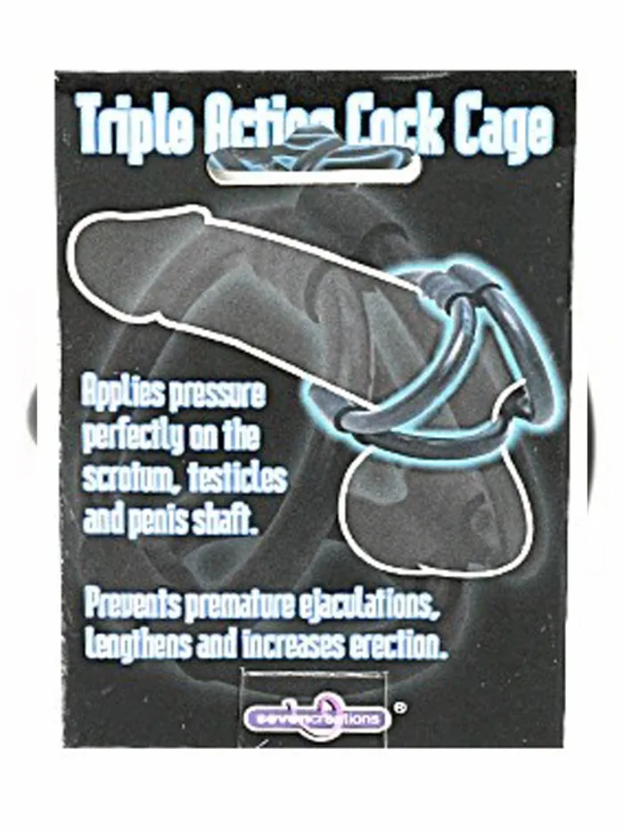 HonourSkintwocom Tri 3 Ring Cock Cage Male Sex Toys HonourSkintwocom Tri 3 Ring Cock Cage Male Sex Toys
