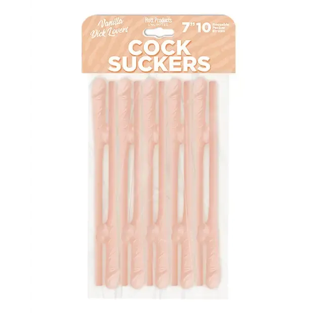 Hott Products Unlimited Skins Pecker Straws Vanilla Lovers 10Pack Dildos