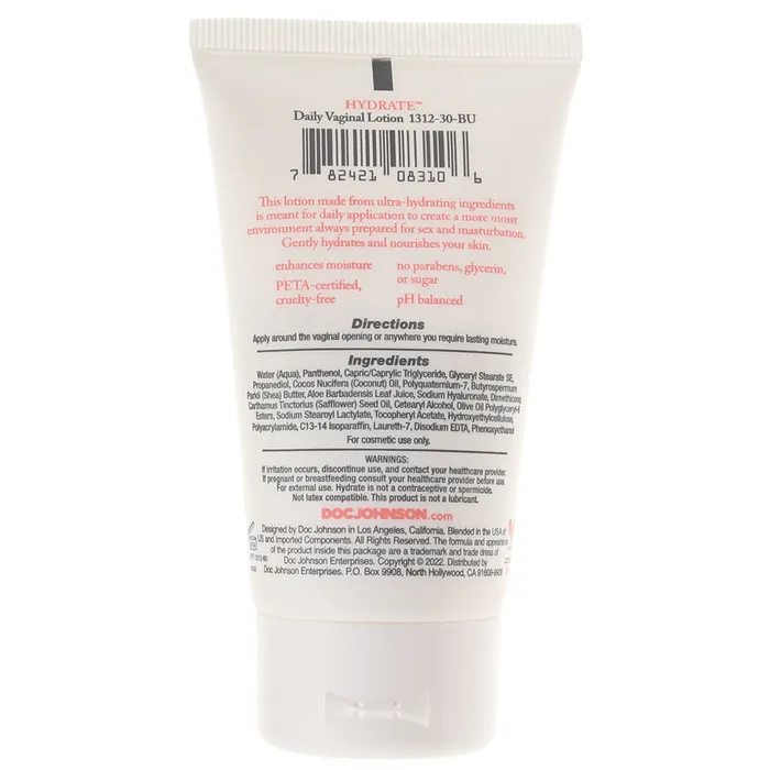 Hydrate Daily Vaginal Lotion in 2oz Doc Johnson Female Sex Toys
