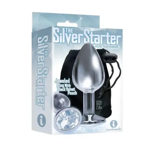 Icon Brands Inc Anal The 9s The Silver Starter Bejeweled Stainless Steel Plug Diamond