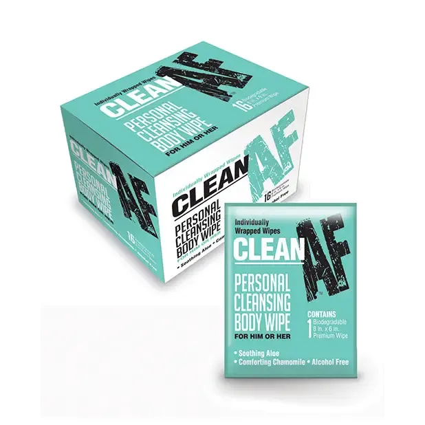 Little Genie Male Sex Toys Clean AF Individually Wrapped Personal Cleaning Body Wipe 16Pack Box Little Genie Male Sex Toys Clean AF Individually Wrapped Personal Cleaning Body Wipe 16Pack Box