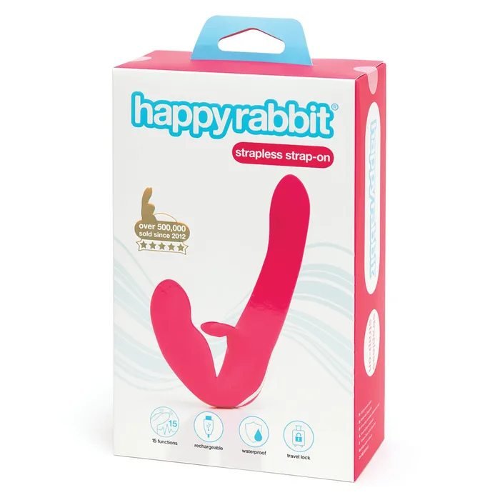 LoveHoney Female Sex Toys Happy Rabbit Strapless StrapOn Pink