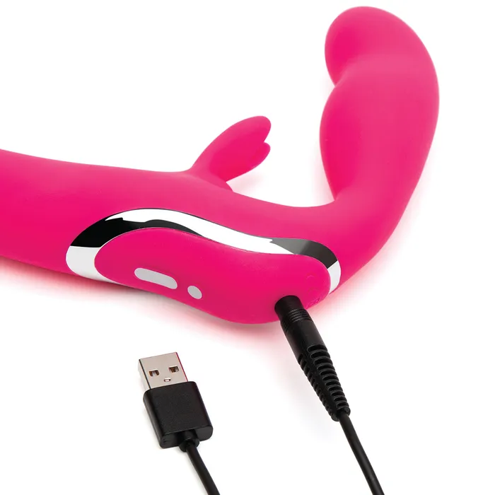 LoveHoney Female Sex Toys Happy Rabbit Strapless StrapOn Pink