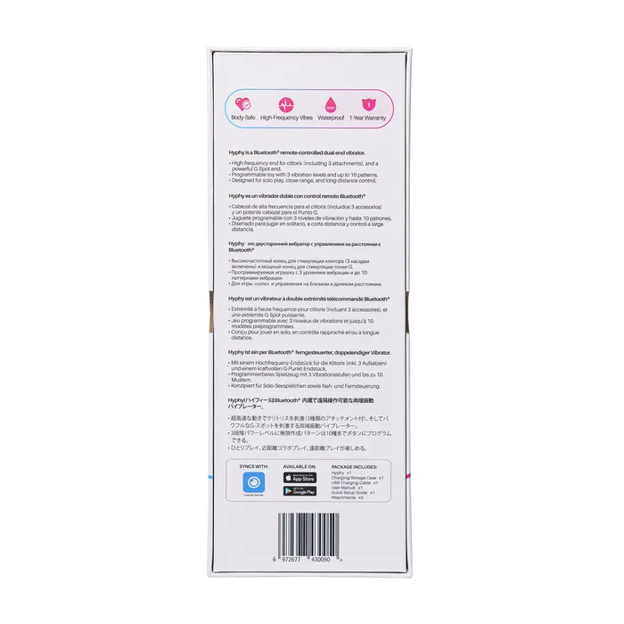 Lovense Hyphy Bluetooth RemoteControlled DualEnd Vibrator Lovense Couples