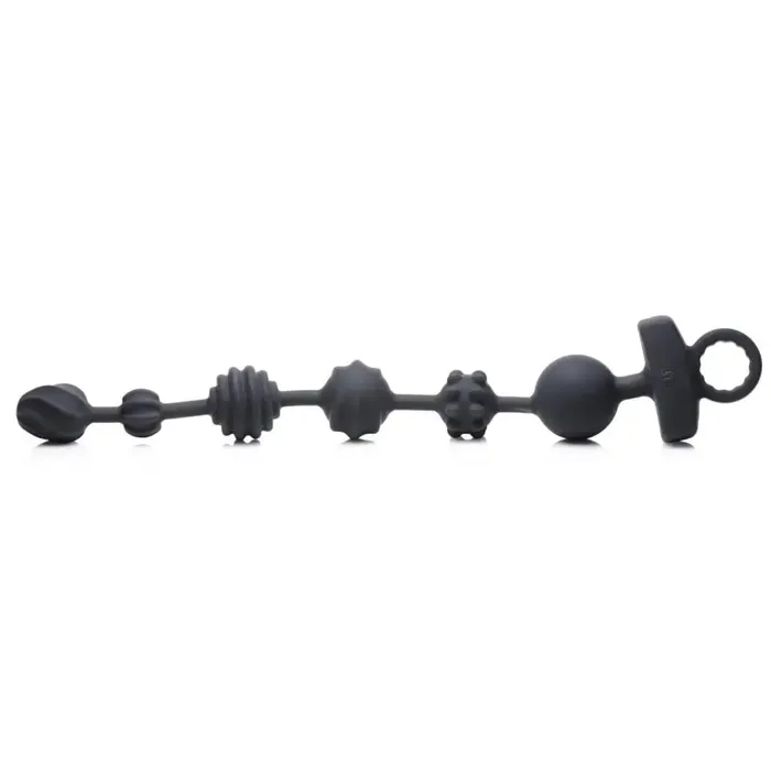 Male Sex Toys 21x Dark Rattler Vibrating Silicone Anal Beads With Remote Master Series