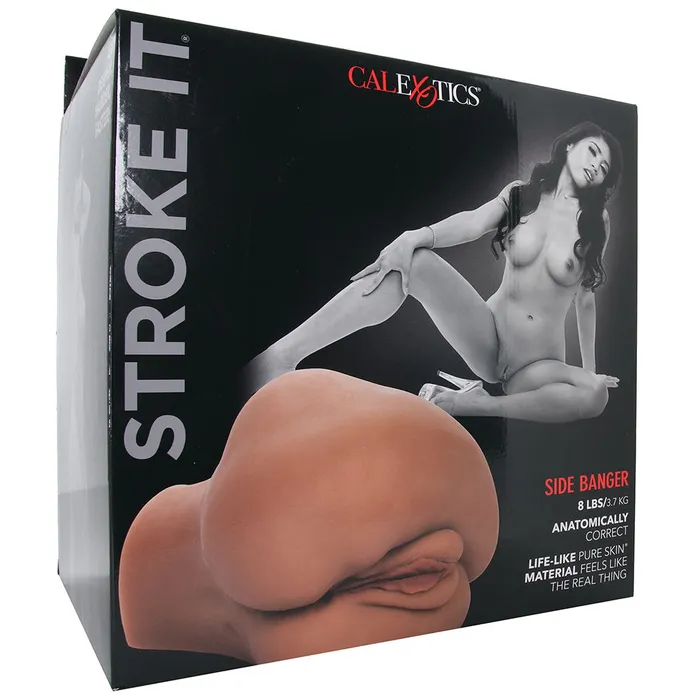 Male Sex Toys CalExotics Stroke It Side Banger Pussy Ass Masturbator in Brown